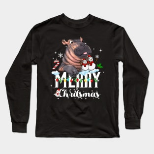Funny Hippo Fiona Christmas Long Sleeve T-Shirt